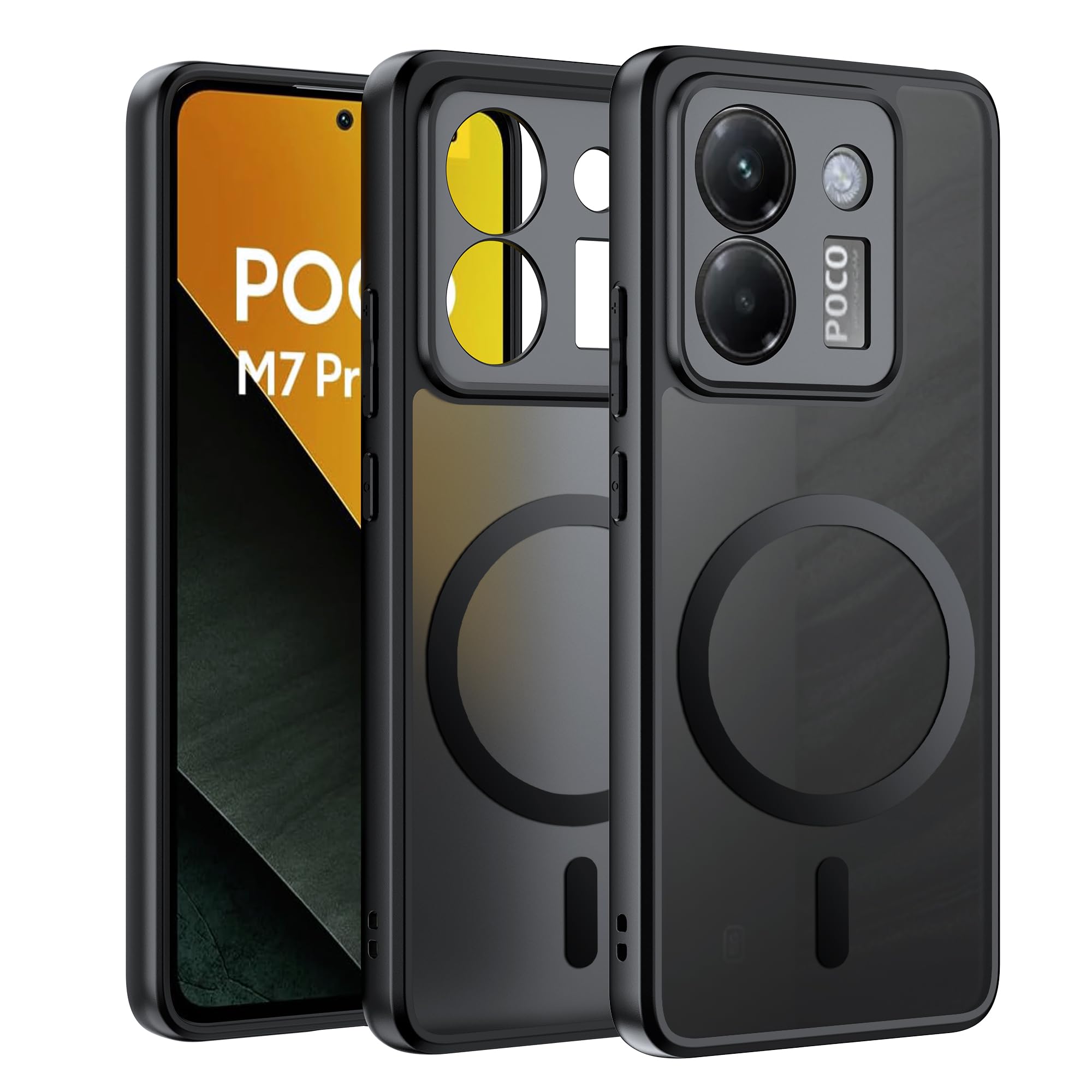 Effcotuo Xiaomi Poco M7 Pro 5G Magnetic Case Compatible with